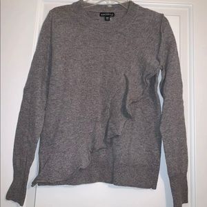 J. Crew Factory Ruffle Gray Sweater NWT XXS